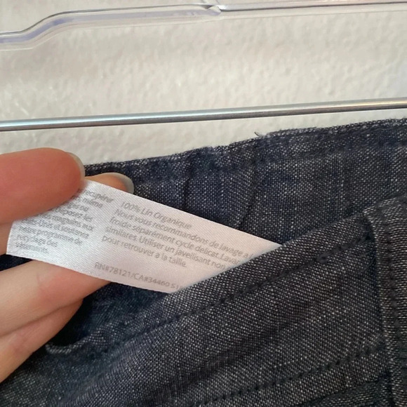 Eileen Fisher XS Charcoal Grey Linen Pants - Picture 7 of 10
